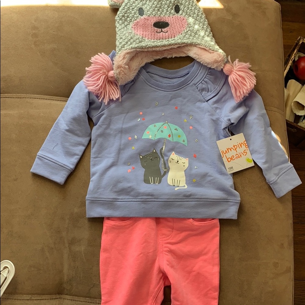 Jumping Beans infant girl outfit with hat